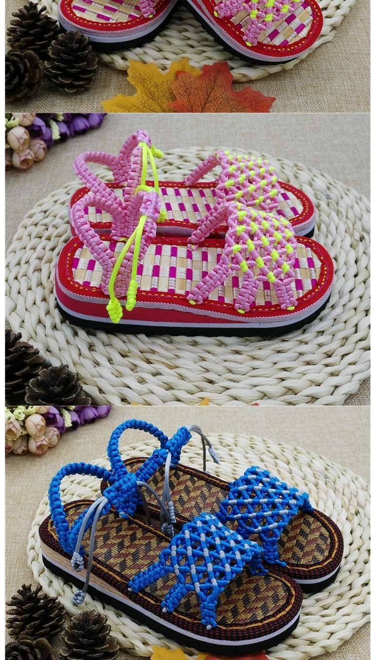 创木森凉鞋夏季儿童居家清凉拖鞋舒适手工编织手编成品diy材料包蝶恋
