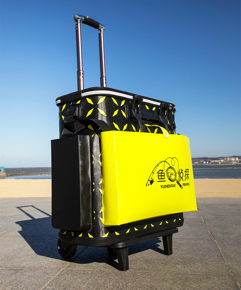 连球钓鱼拉杆箱活鱼桶一体成型加厚多功能装鱼桶鱼箱渔护手提桶打氧箱