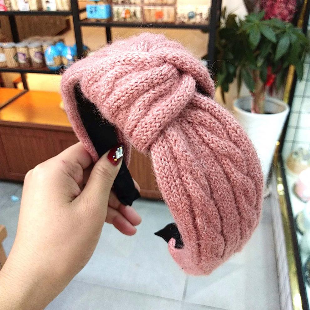 咖啡色毛线麻花状打结发箍【图片 价格 品牌 报价】-京东