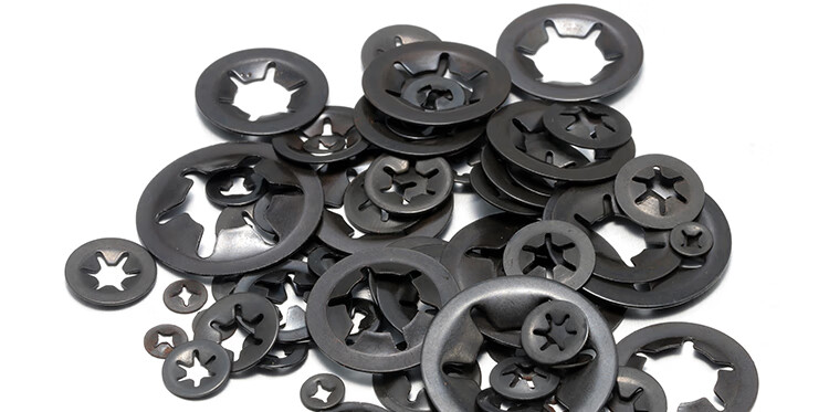 65锰钢弹簧卡圈密型轴承夹挡圈轴用梅花卡簧轴承垫圈m2m25m3m12米白色