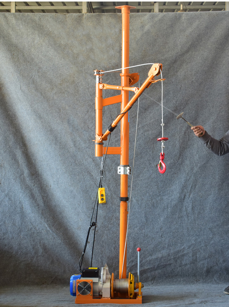 吊机家用 建筑 室内吊运机220v家用小型门窗吊机顶天立地起重机建筑吊