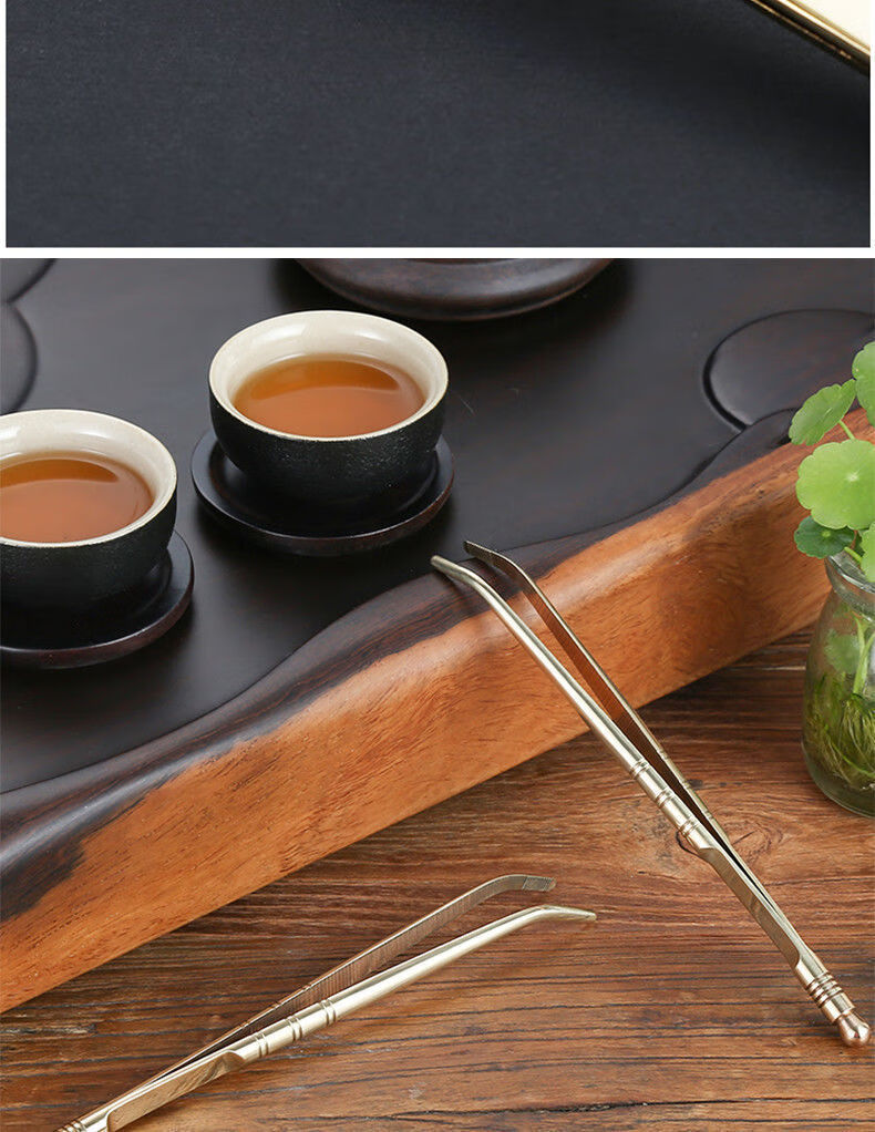 纯铜茶夹洗杯夹镊子茶杯夹子泡茶工具功夫茶具配件茶道六君子套装 【