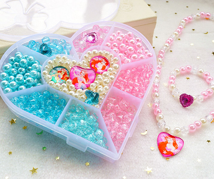 disney迪士尼儿童手工串珠子冰雪奇缘公主玩具女孩手链项链diy饰品