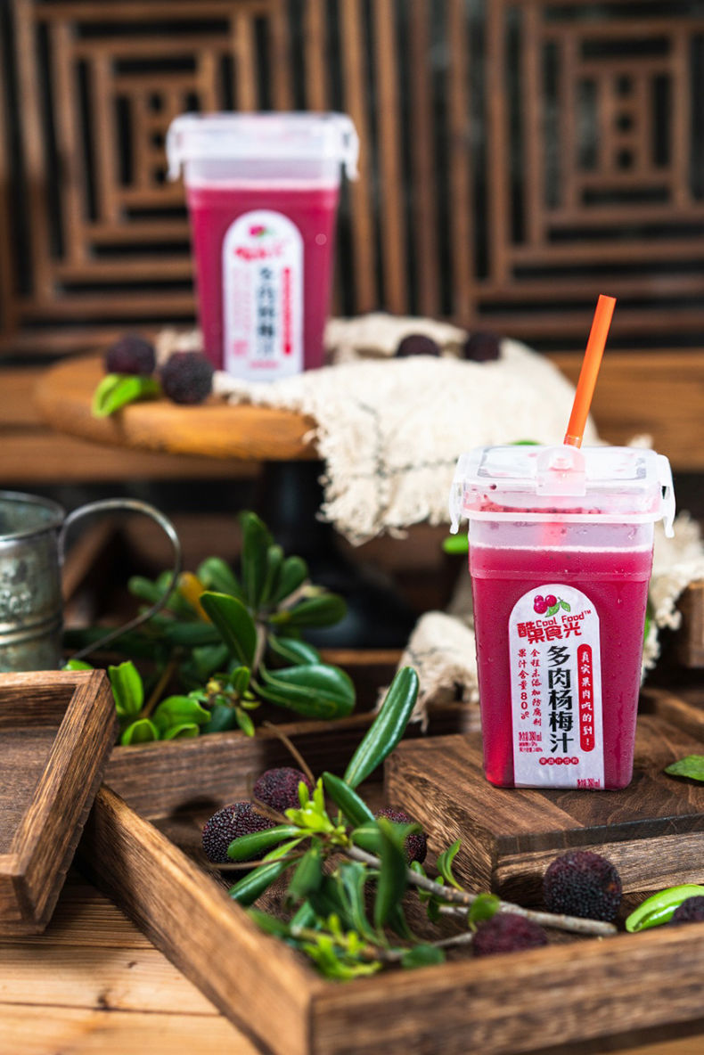 酷果食光网红纯杨梅汁 冰镇果蔬汁清凉饮料瓶装380ml 弭黎 酷果食光