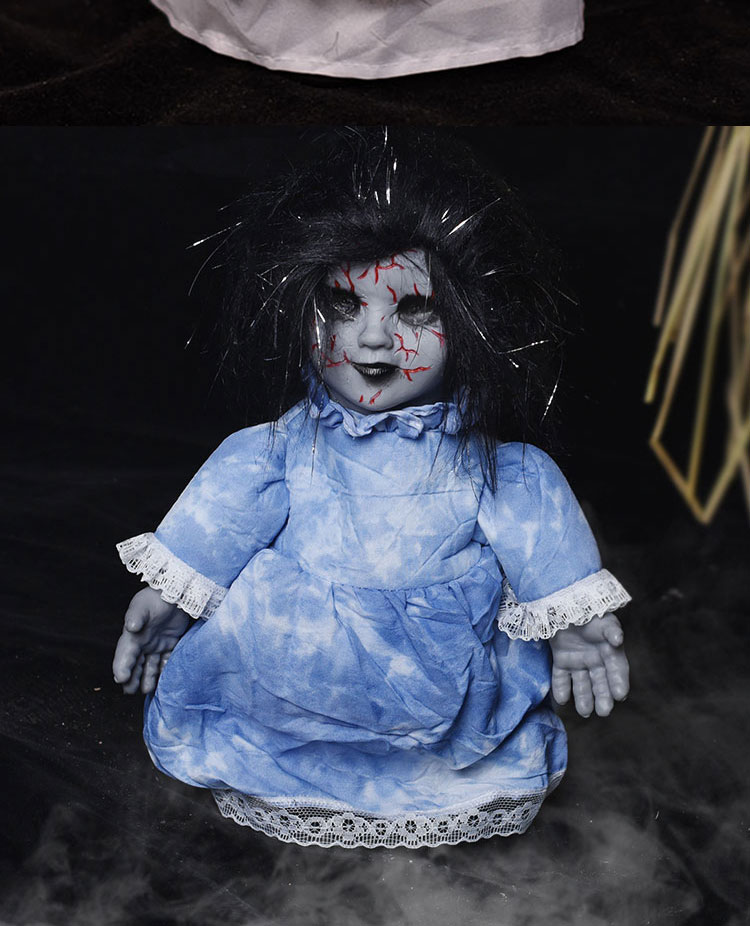 活死人安娜贝尔恐怖娃娃富江日本鬼屋万圣节电动走路鬼吓人玩具密室