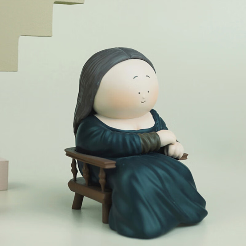 摆件世界名画盲盒正版潮玩梵高蒙娜丽莎梵高礼袋礼盒贺卡人气高12cm