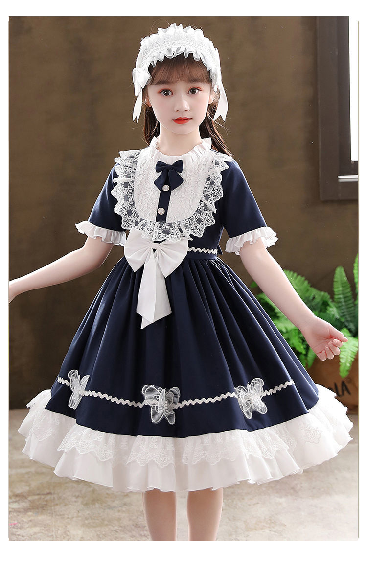 约龙小裙子女童洛丽塔儿童萝莉塔小公主裙9-12岁学生中大童女孩洋装