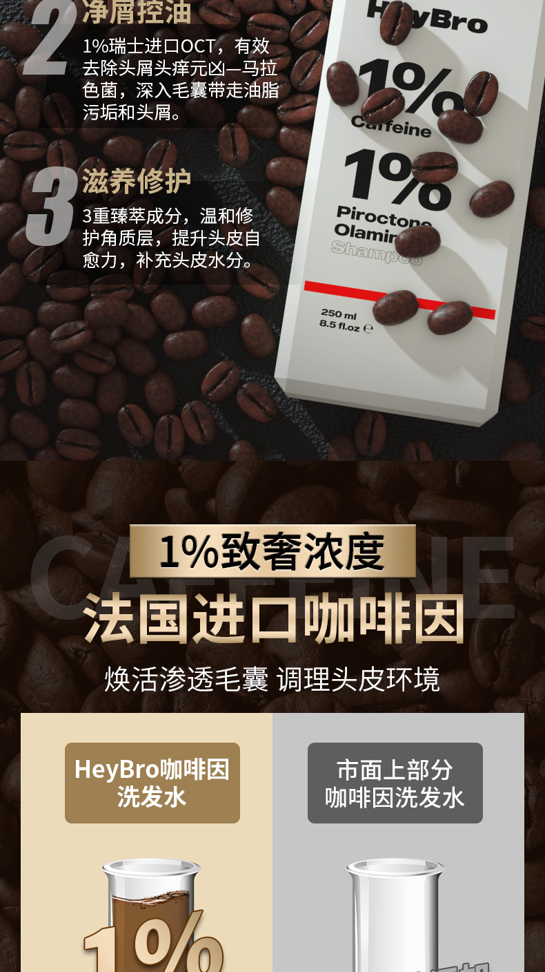 2021全新升级heybro洗发水洗头发去屑止痒控油蓬松专用女男无硅油洗头