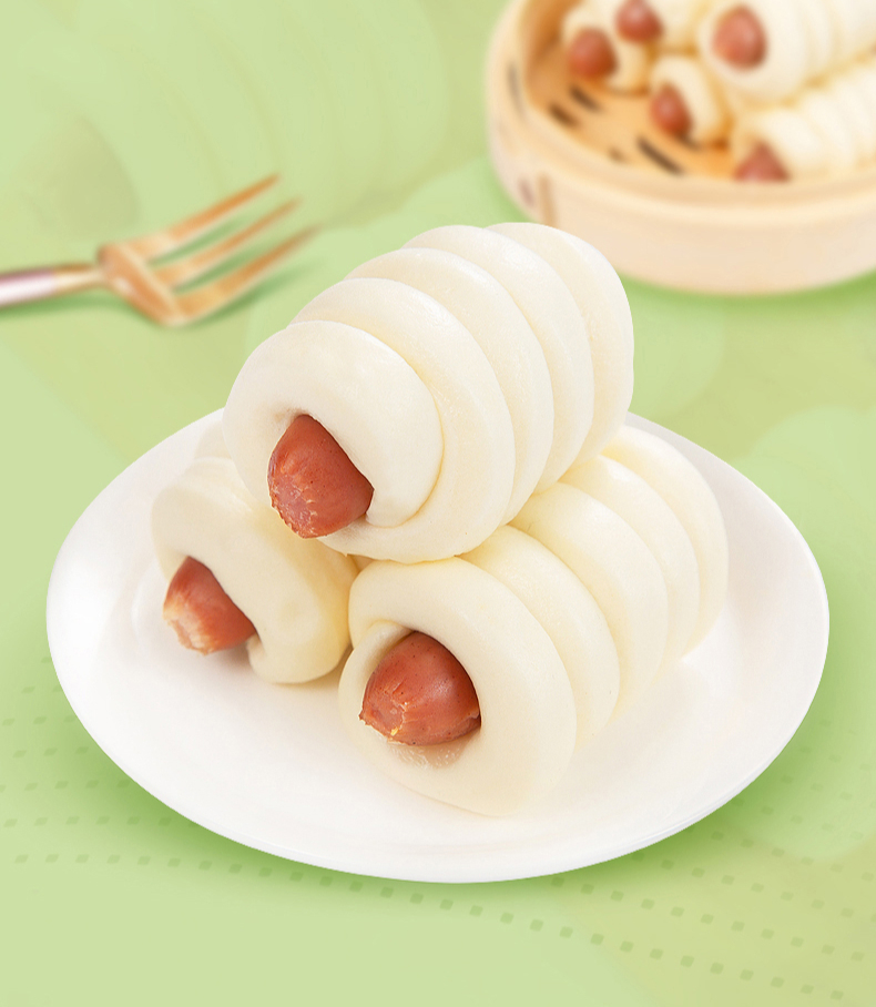 桂冠香肠卷108g儿童包子速冻食品加热馒头香肠卷速食早餐半成品