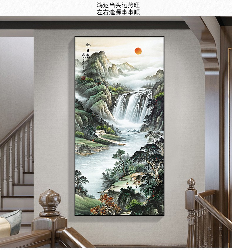 bf101-锦绣山河 40x80cm 【黑色】加厚拉丝铝合金 油画布【图片 价格