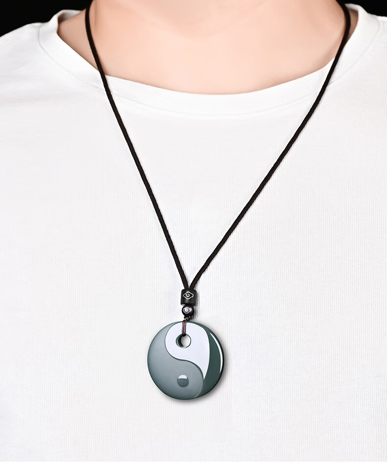 宝丽宫廷bolyplace新疆和田玉太极八卦吊坠玉佩玉牌道家挂件塔青一细