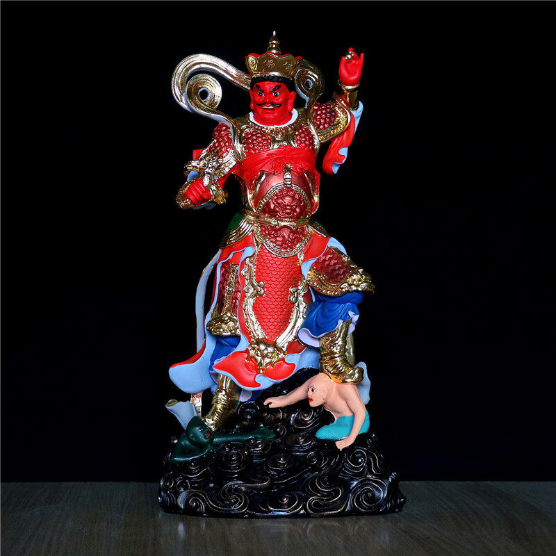 增长广目多闻魔家四将四大金刚佛教护法神像摆件 16寸增长天王【图片