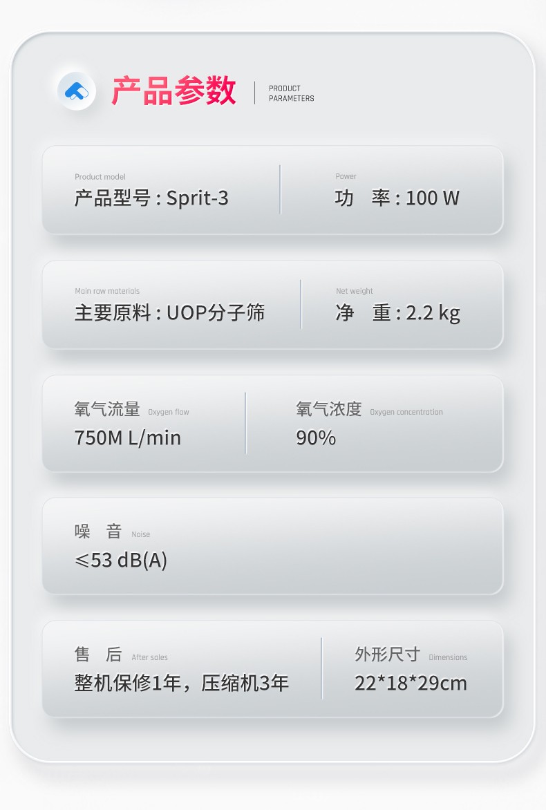 鱼跃yuwell制氧机随身便携式氧气机户外高原飞机车载吸氧机spirit3