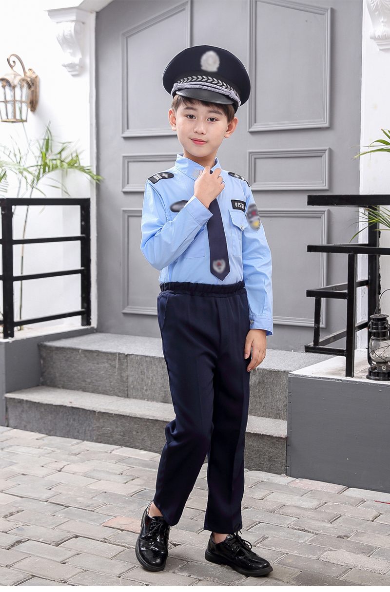 警察儿童服装儿童小察男女童幼儿园官服小交警交通装角色扮合唱演出服