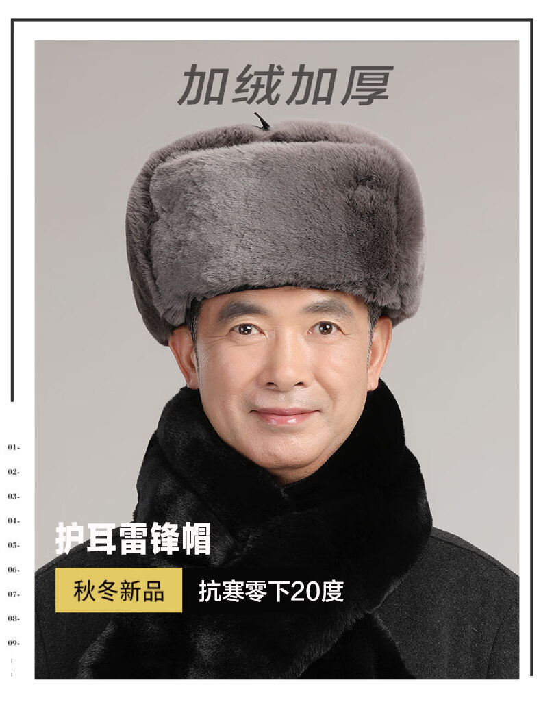 东北狗皮帽子 冬季狗皮帽子东北长毛雷锋帽男户外防寒骑车护耳加厚