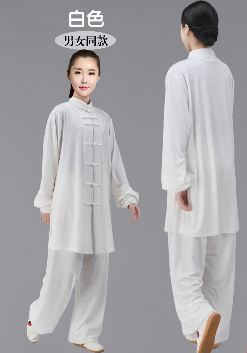 新款太极服女秋冬季韩国绒加厚太极练功服男武术表演中长款宝蓝色s