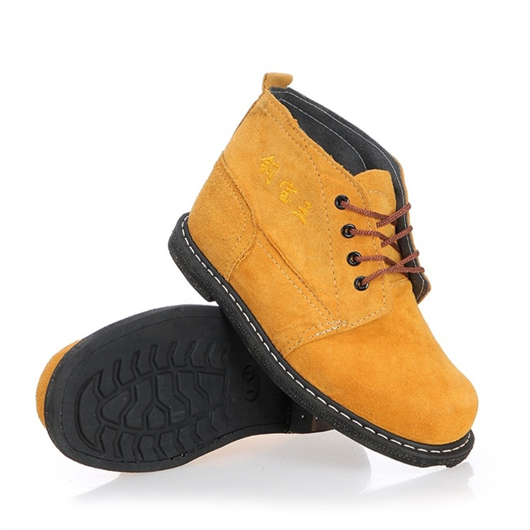 Φ翻毛皮鞋男翻毛皮劳保鞋透气工作鞋安全鞋防砸胎底钢包头男女钢保王