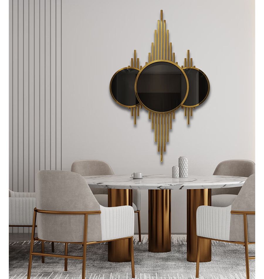 现代客厅墙面立体轻奢金属挂饰餐厅玄关床头背景墙铁艺装饰挂件品50x