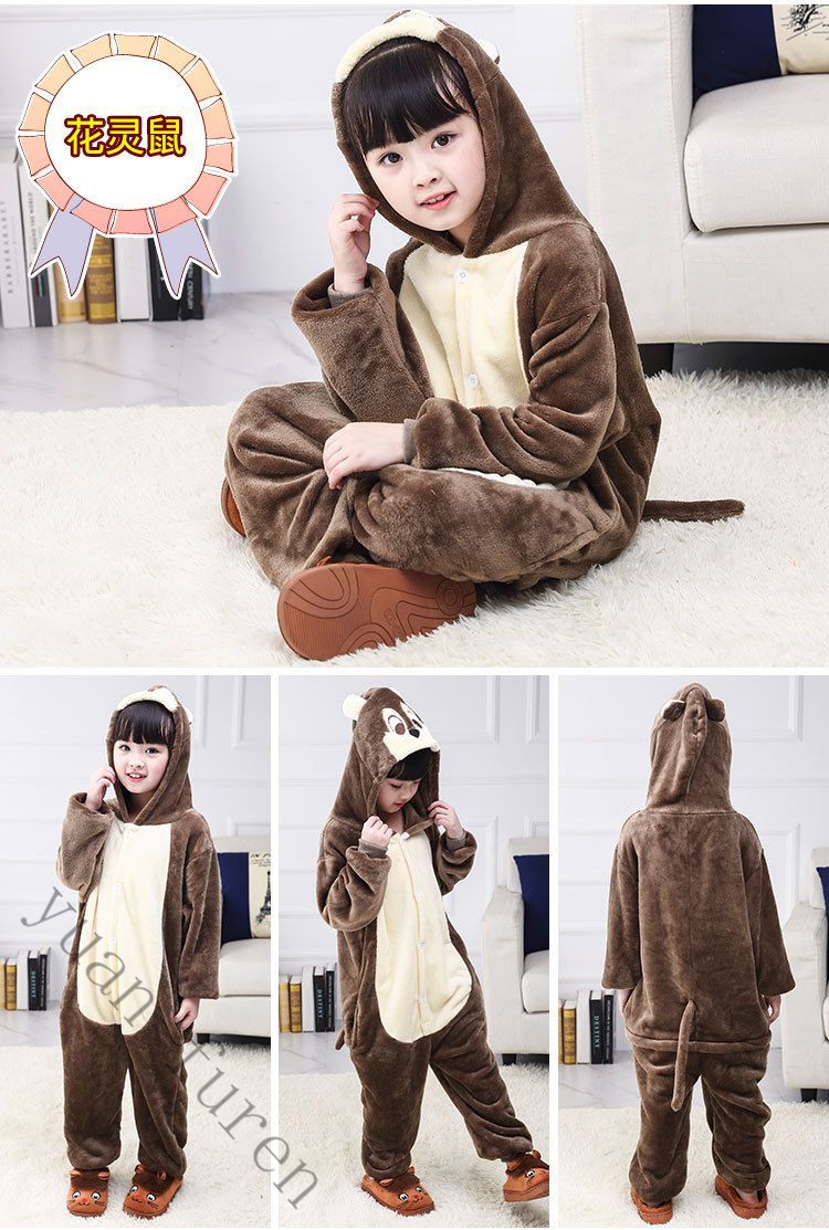 动物睡衣连体卡通春秋冬季儿童小兔子卡通动物连体睡衣男女情侣亲子装