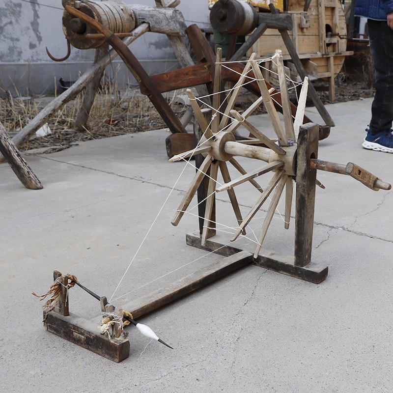 老物件真品老物件收藏怀旧老物件中式特色编织纺车古代工艺品古董装饰