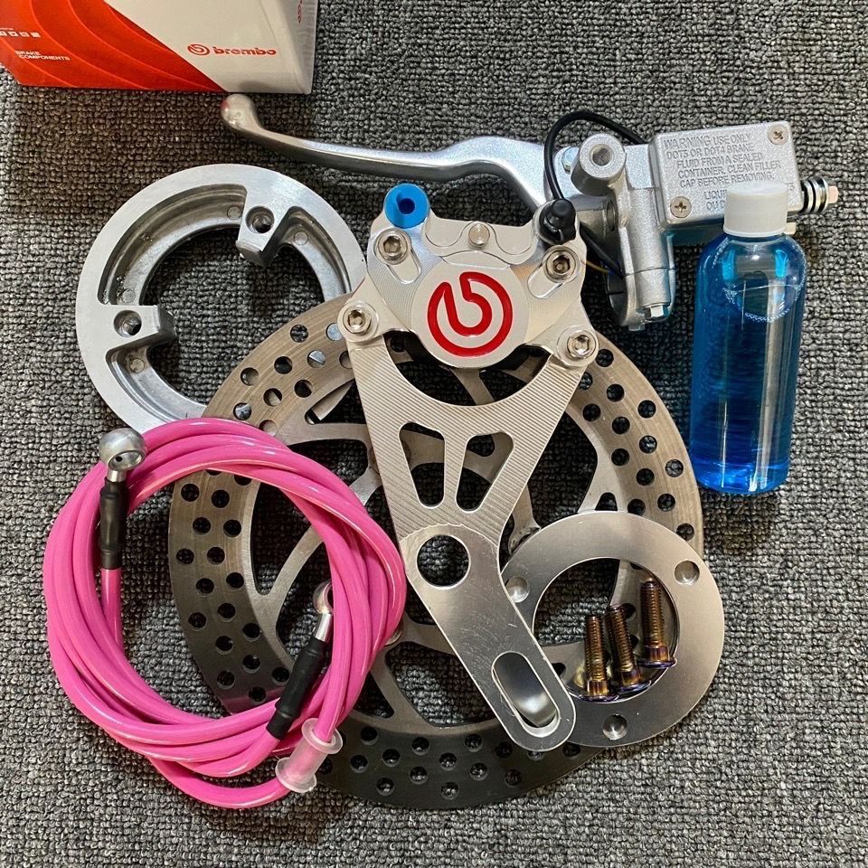 小城伊香 电动车鼓改碟套装布雷博小螃蟹卡钳套装小龟王鼓后刹改碟刹