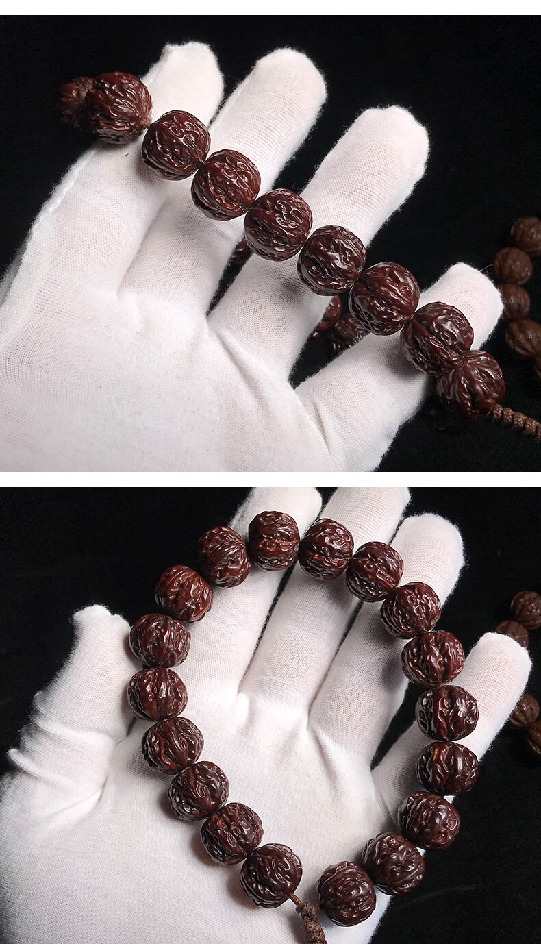 鹿凌青 紫金鼠雕刻京八棱小核桃 天然实心秋子菩提手串手持女男士文玩