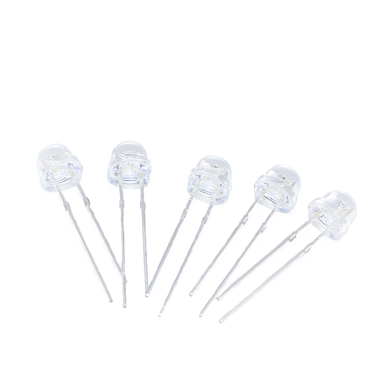 5mm草帽发光二极管灯珠直插白发白蓝红绿黄高亮(50只) 5mm草帽白发白