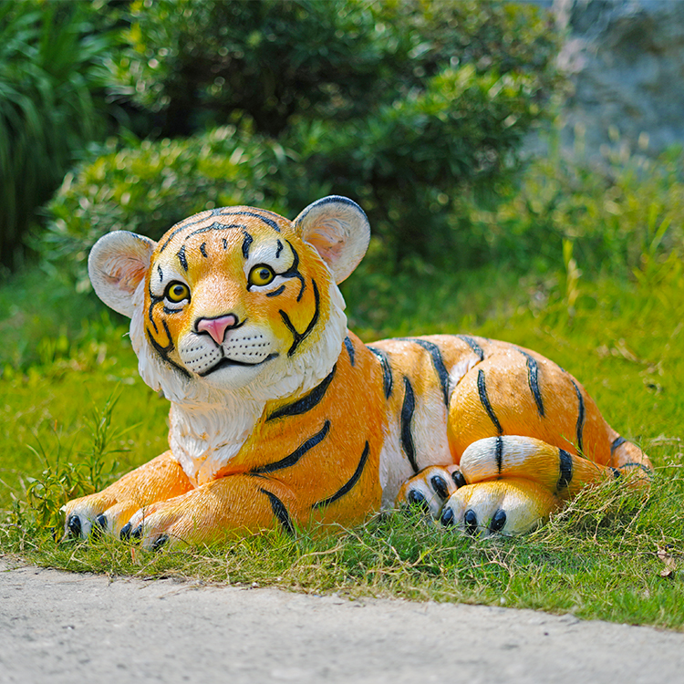 户外仿真大老虎雕塑动物模型装饰园林景观摆件草坪景区假道具摆设中号