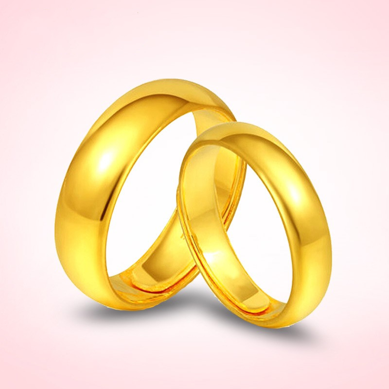 凤凰祥云黄金戒指 简约经典光圈999足金戒指 黄金戒指男女款情侣款金