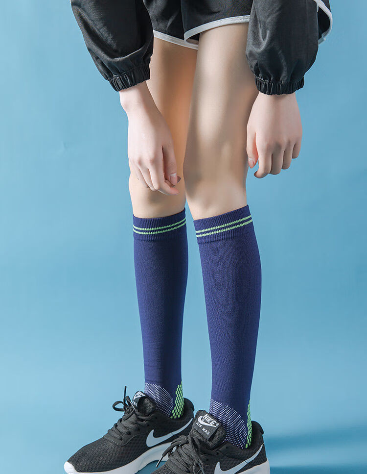 运动压力小腿袜女同款速干面料跑步健身跳绳运动袜男女同款黑色一双x