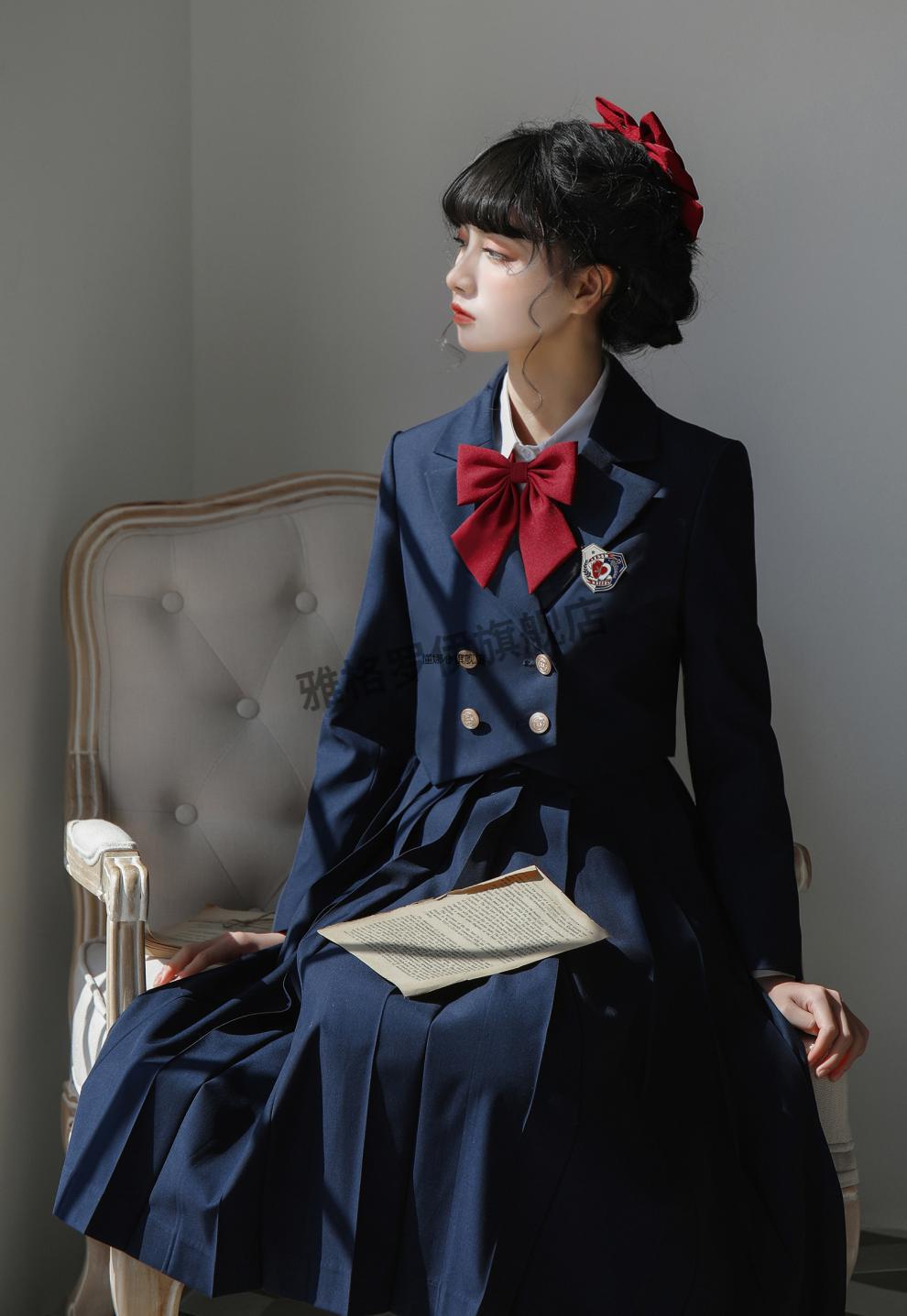 懂娜心jk制服套装学院风胡桃木西式大小姐jk白雪姬泡泡袖衬衫xs