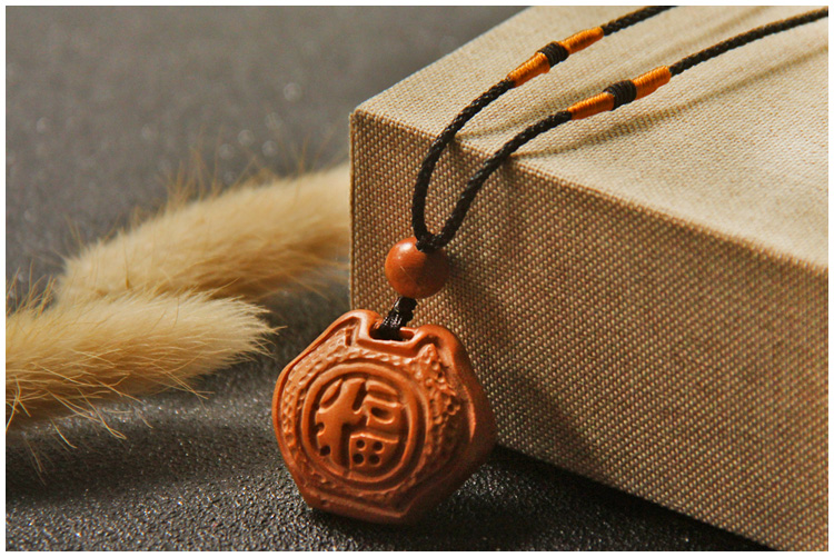 桃木挂件护身符 桃木葫芦平安扣项链吊坠护身符防惊吓福锁木雕挂件