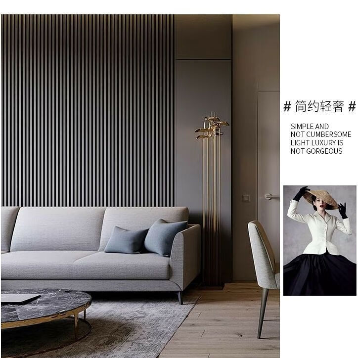 实木格栅实木格栅板背景墙网红格栅格栅背景墙覆膜木格栅龙沙宝石整根