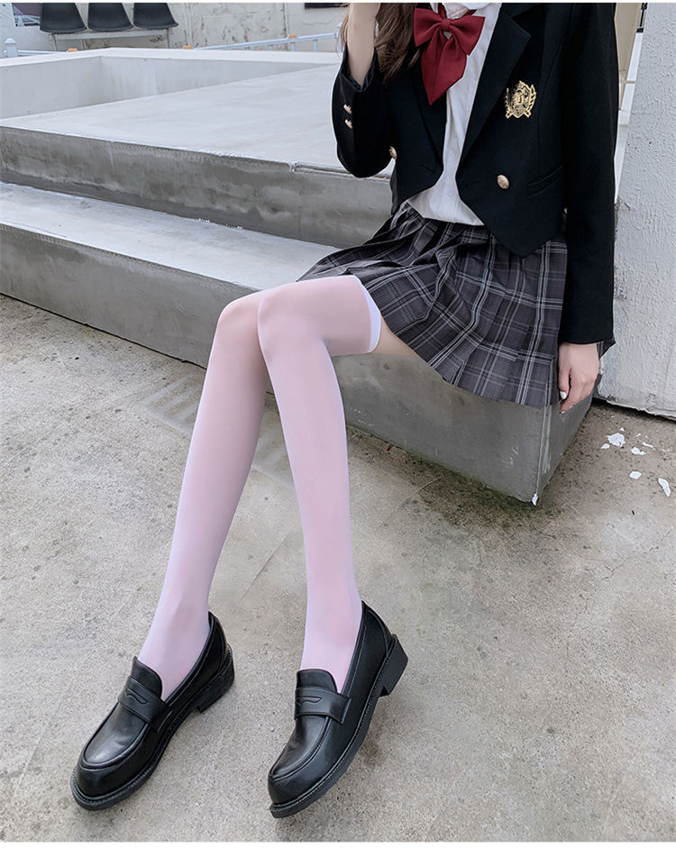 北筑jk学生丝袜薄款过膝丝袜气性感黑丝制服日系女夏季爆卖过膝黑丝白