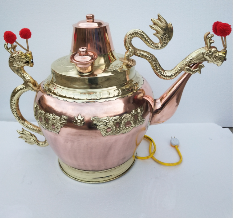 莲子粥大铜壶 铜水壶 烧水壶 老北京茶汤壶加厚龙头壶 50cm燃气铜壶款