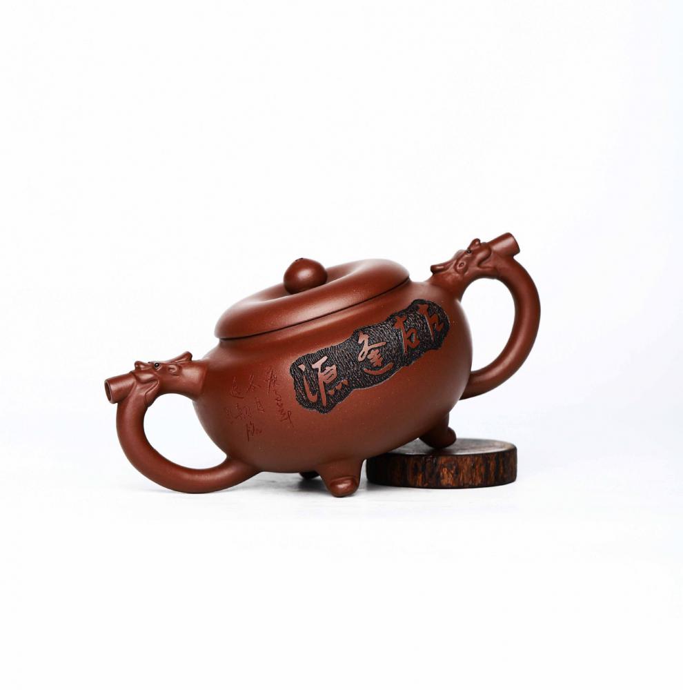艾和宜兴原矿珍藏老紫泥强济人大师手工紫砂壶左右逢源壶定制礼品左右