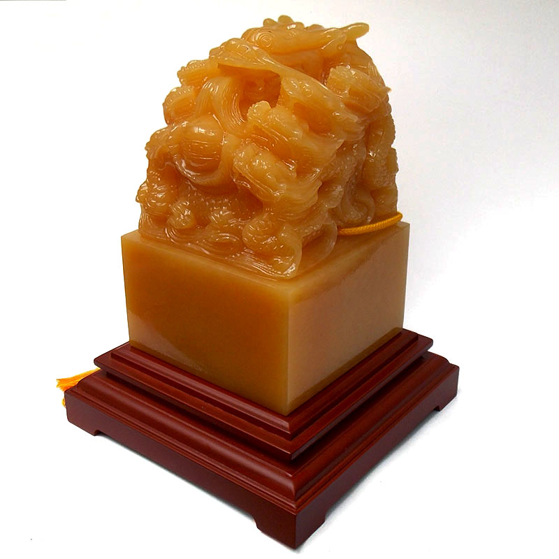 大号天然九龙玉玺印章大摆件收藏品商务礼品证书费篆刻