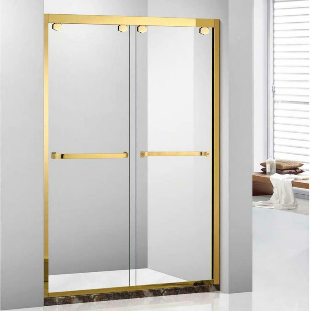 浴屏一字形卫浴淋浴房隔断卫生间干湿分离推拉门淋玻璃门304不锈钢镜