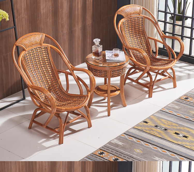 高靠背正宗藤椅三件套客厅 二代三件套a茶几带坐垫玻璃【图片 价格