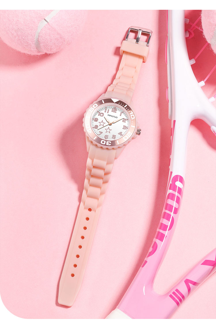 瑞士品质学生手表女孩夜光防水小学生初中生女童手表只看时间考试手表