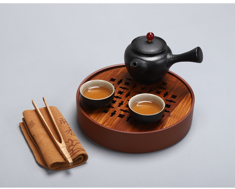 祥福竹茶盘祥福小号盛水茶盘旅行茶具竹制茶盘茶池茶台茶海静观福临盘