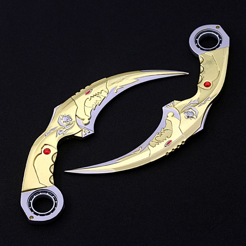 cf生死黄金穿越火线暗月毒1牙双刺合金鹰爪刀玩具游戏模型五爪银龙一