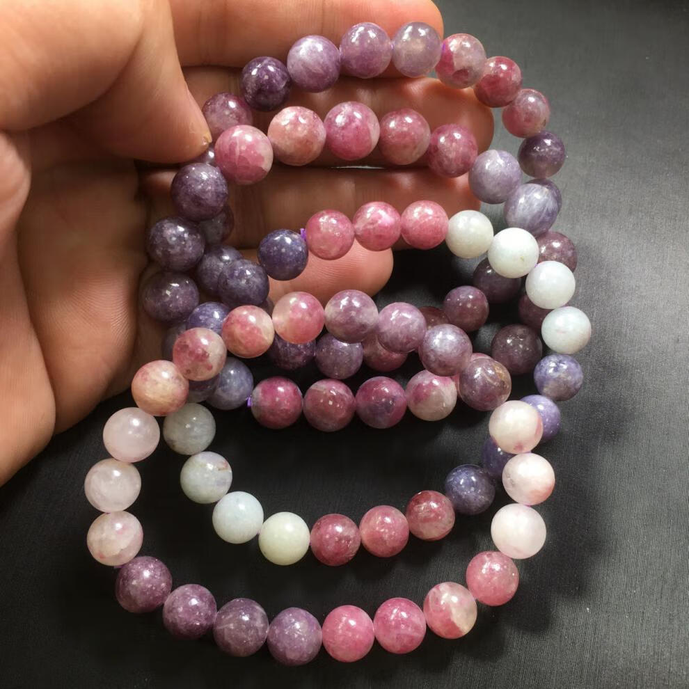 新品水晶梅花碧玺手链女款紫红渐变碧玺单圈手串饰品生日礼物情人节中