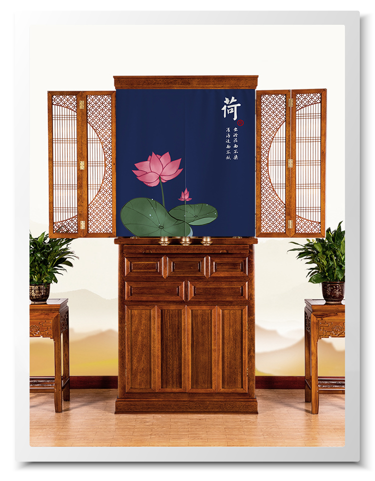 2022新款佛龛挡佛帘佛龛遮挡帘家用禅意中式菩萨门帘佛像佛柜子遮挡