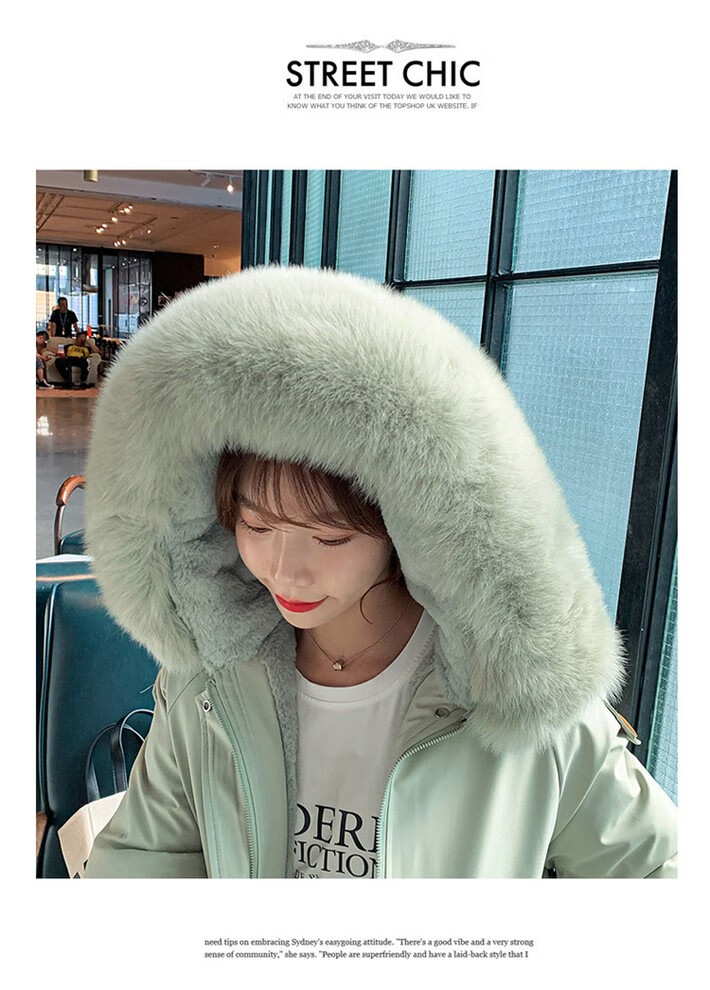 105981-拉夏贝尔棉服女21年新款女装百搭工装派克服女气质时尚冬装 米白色 L-详情图