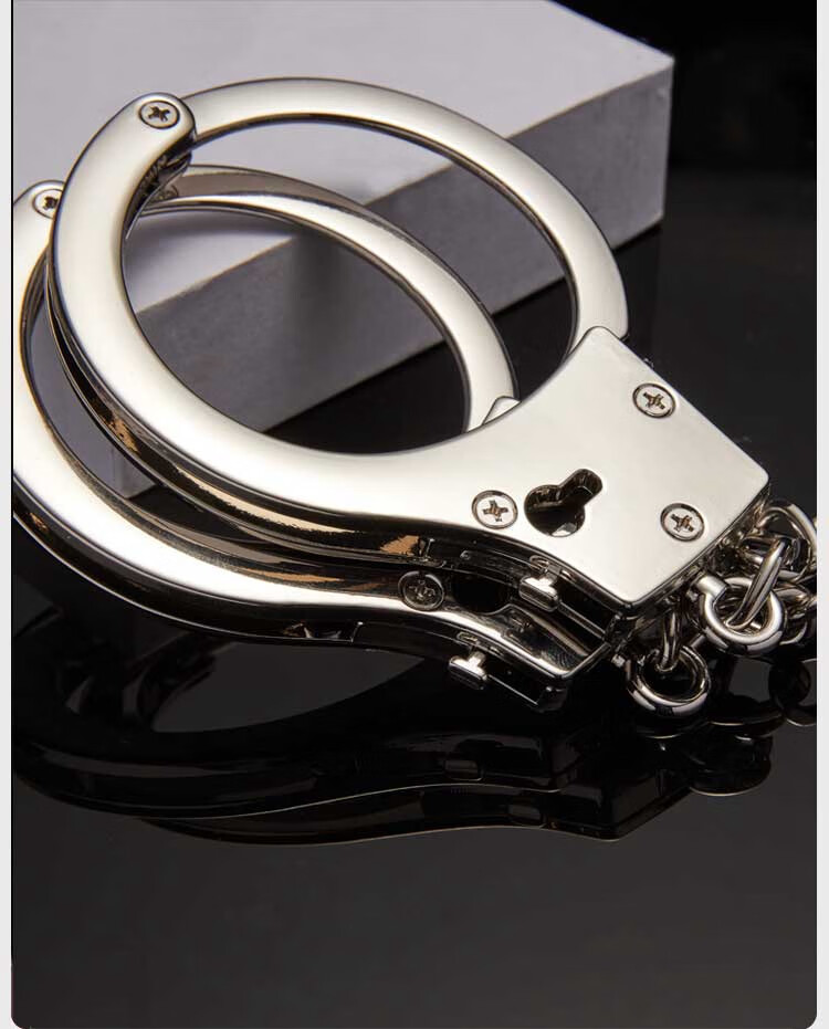 手铐警察真不锈钢手铐情侣手拷警不锈钢手扣金属锁钥匙儿童玩具脚铐