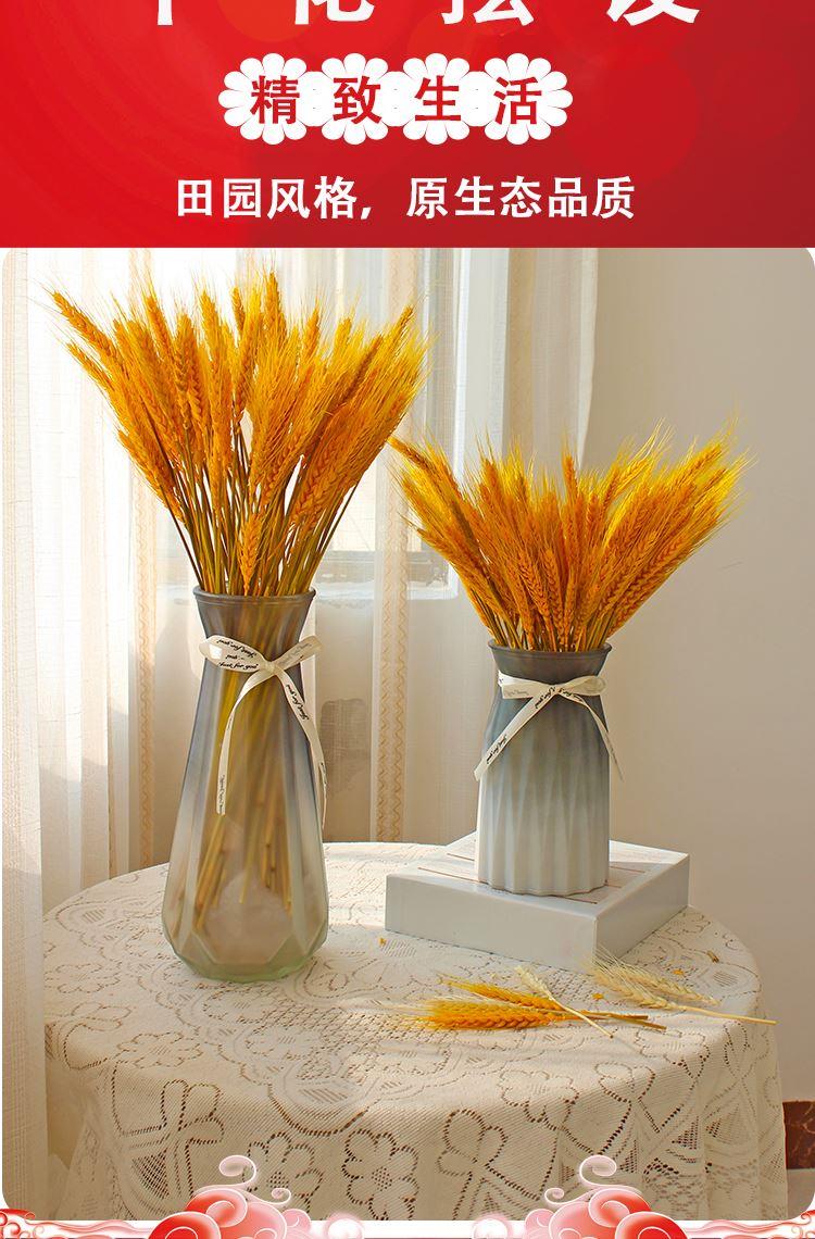黄金麦穗带瓶 黄金麦穗客厅摆件乔迁花艺金黄色金穗干花小麦仿真花束