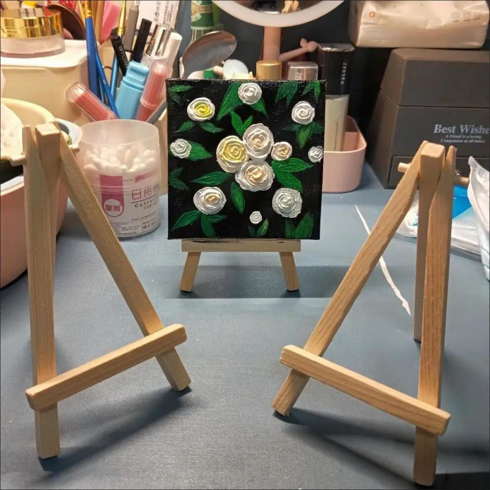 ins创意风迷你画板小红书热推学生diy手工画布桌面摆件绘画画架1个装