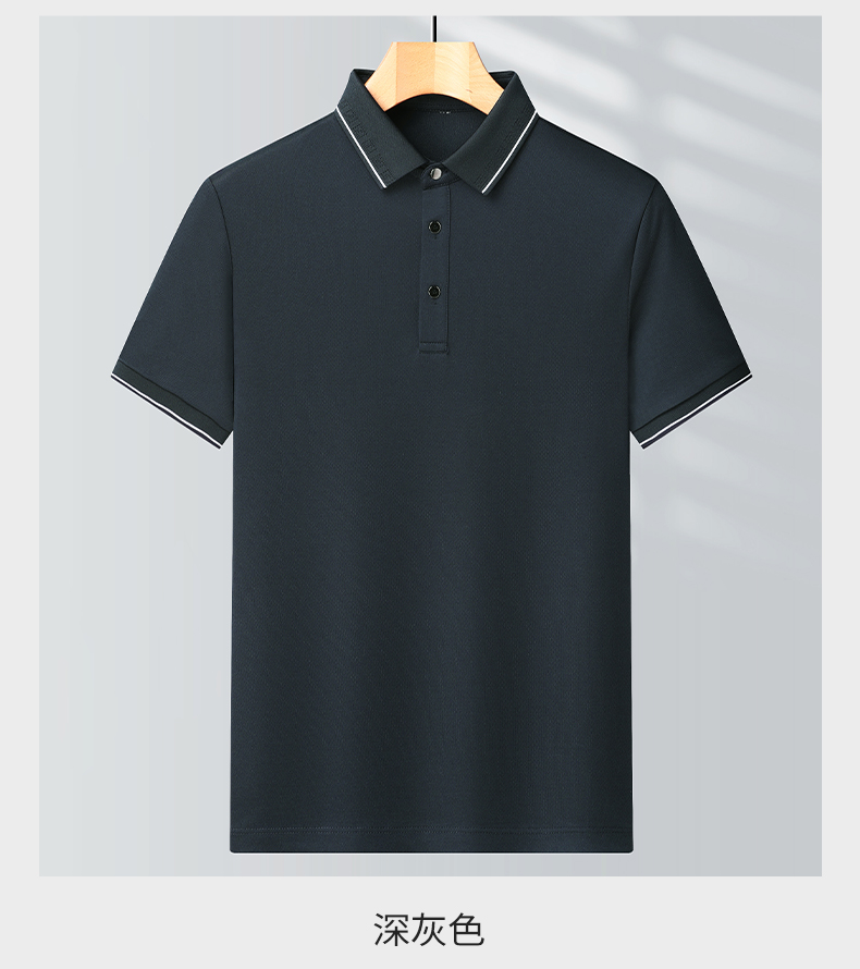 培蒙桑蚕丝短袖t恤男2022夏季新款polo汗衫中青年男士商务休闲半袖衫