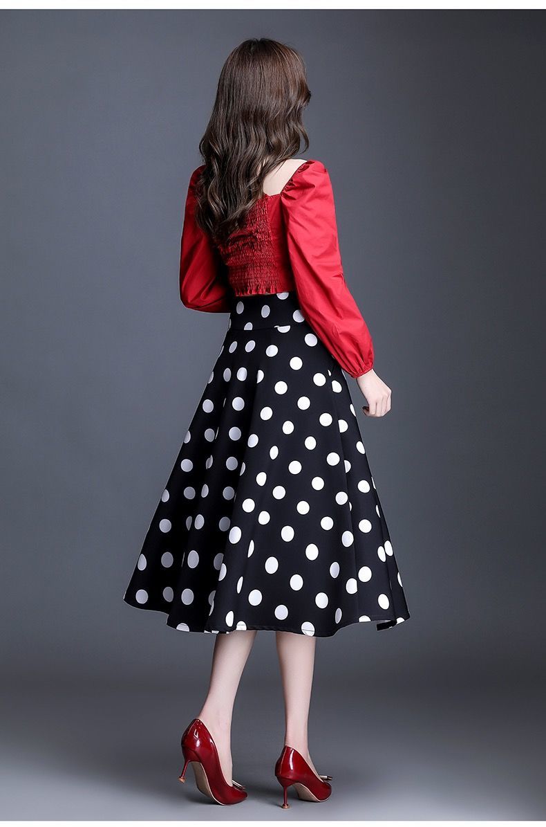 中年妇女雪纺半身裙中老年春夏季妈妈半截裙女士加肥加大波点高腰显瘦